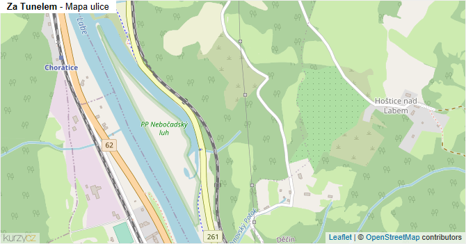 Za Tunelem - mapa ulice