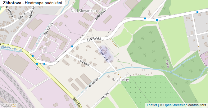Záhořova - mapa podnikání
