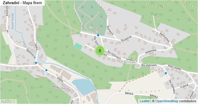 Zahradní - mapa firem