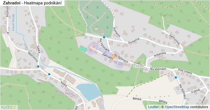 Zahradní - mapa podnikání
