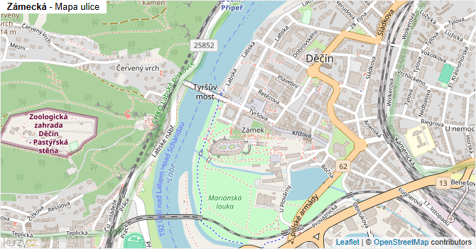 Zámecká - mapa ulice