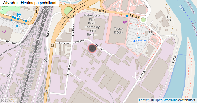 Závodní - mapa podnikání