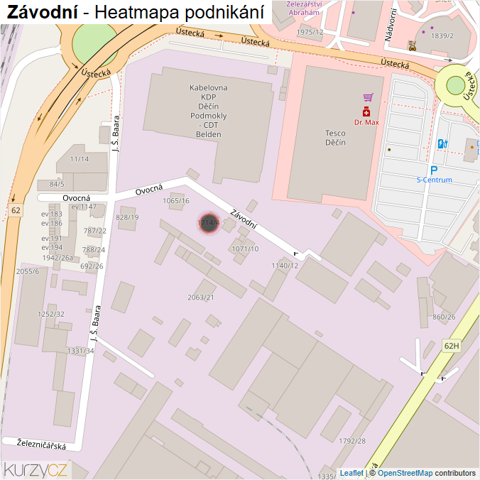 Mapa Závodní - Firmy v ulici.