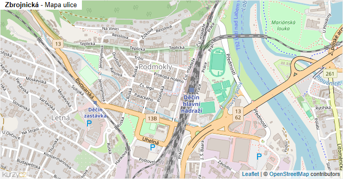 Zbrojnická - mapa ulice