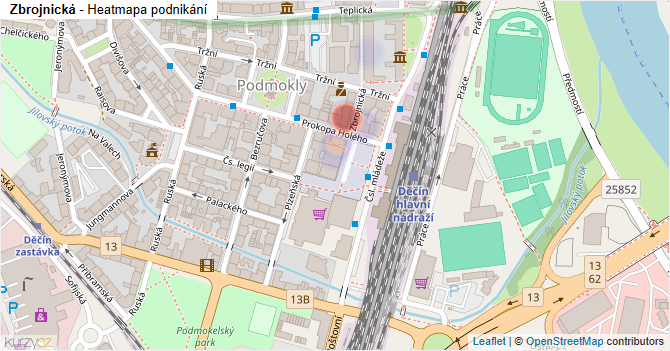 Zbrojnická - mapa podnikání