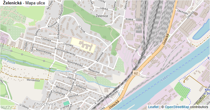 Želenická - mapa ulice