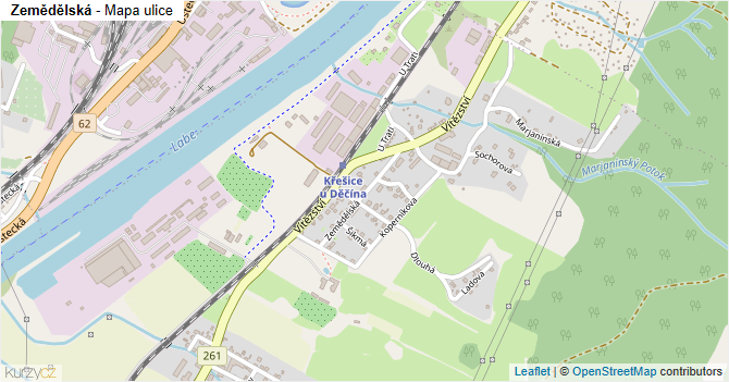Zemědělská - mapa ulice