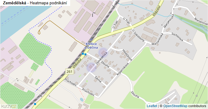 Zemědělská - mapa podnikání