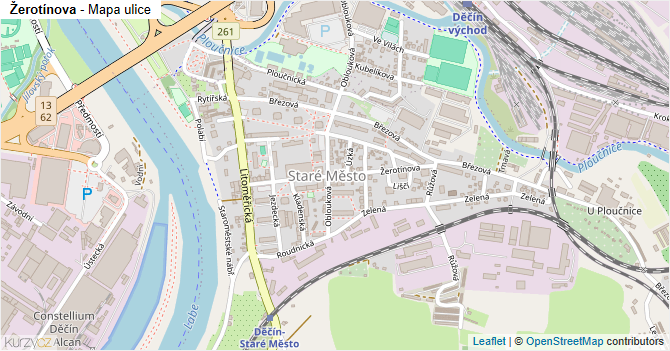 Žerotínova - mapa ulice