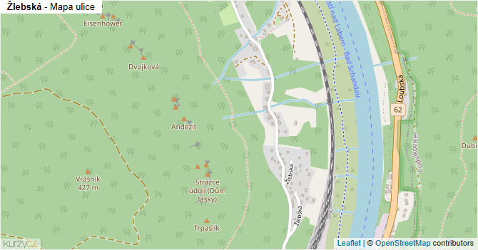Žlebská - mapa ulice