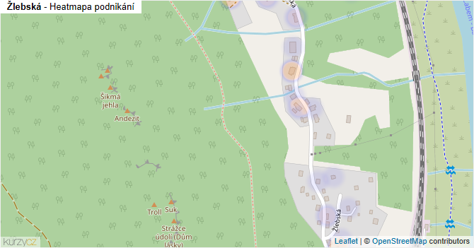 Žlebská - mapa podnikání