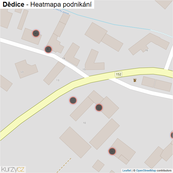 Mapa Dědice - Firmy v obci.