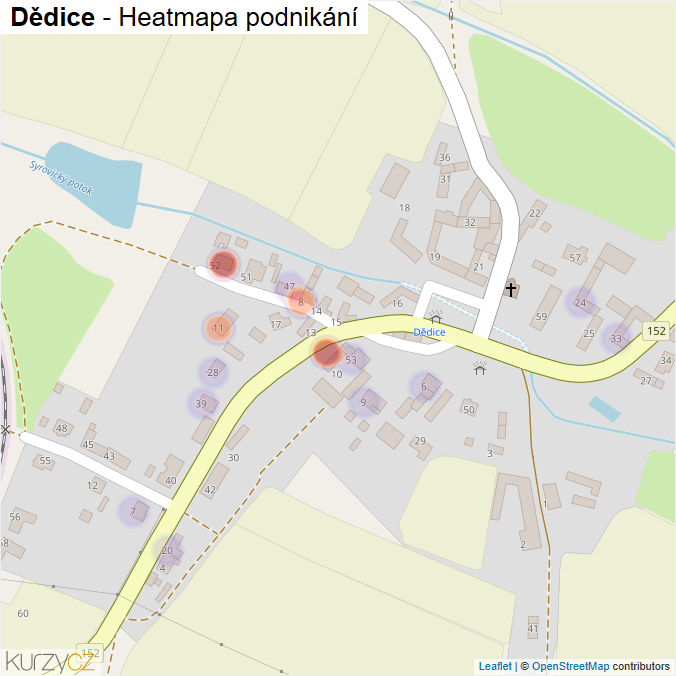 Mapa Dědice - Firmy v části obce.