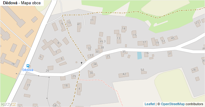 Dědová - mapa obce