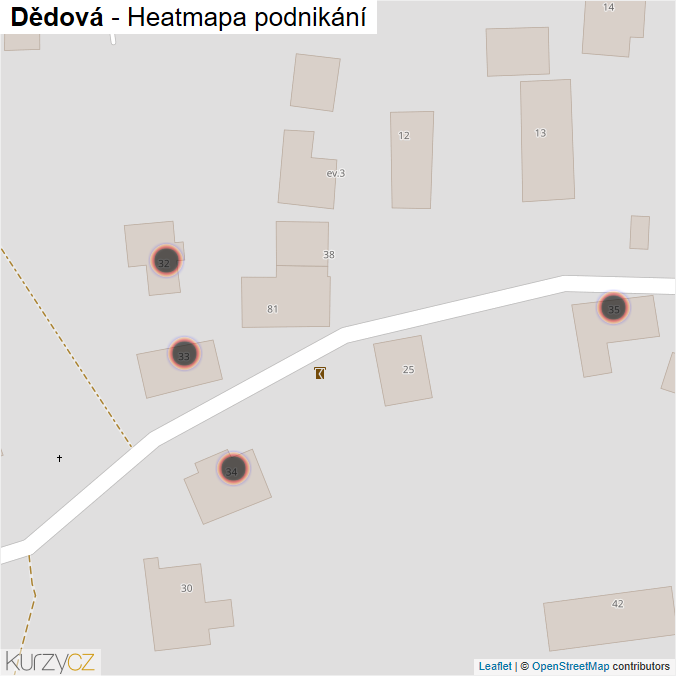Mapa Dědová - Firmy v obci.