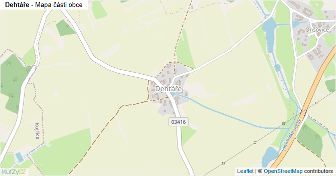 Dehtáře - mapa části obce