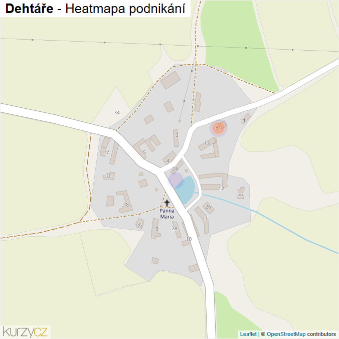 Mapa Dehtáře - Firmy v části obce.
