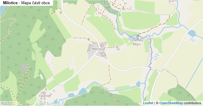 Milotice - mapa části obce