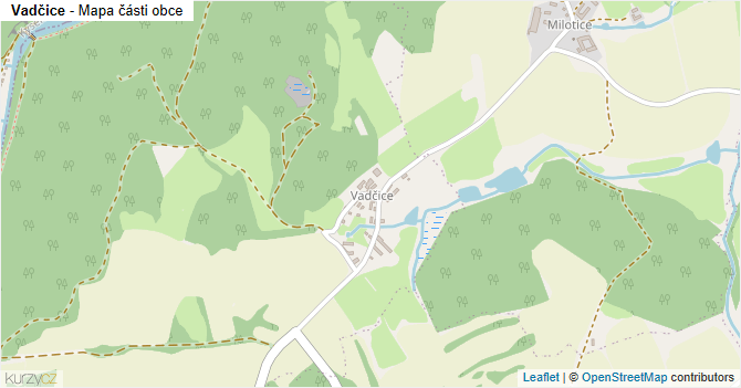 Vadčice - mapa části obce