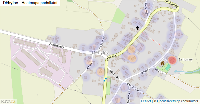 Děhylov - mapa podnikání