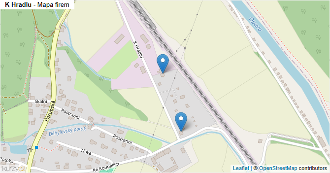 K Hradlu - mapa firem