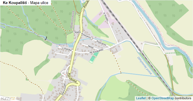 Ke Koupališti - mapa ulice