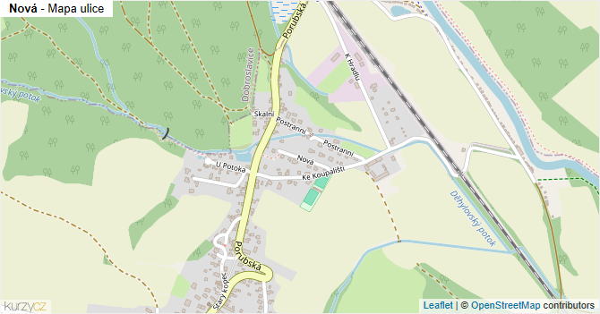 Nová - mapa ulice