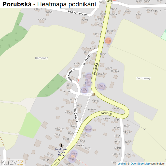 Mapa Porubská - Firmy v ulici.