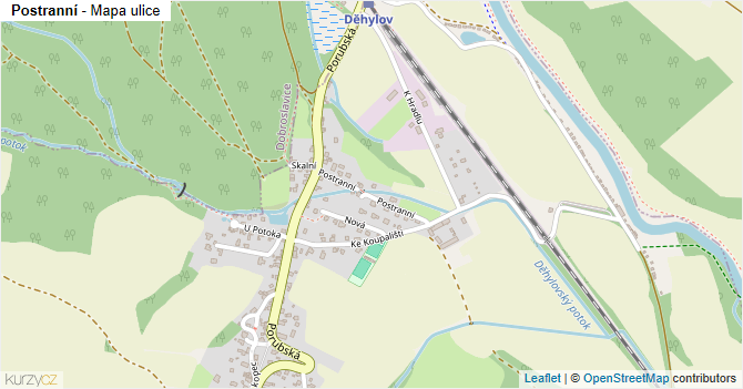 Postranní - mapa ulice