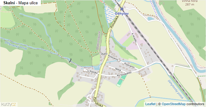 Skalní - mapa ulice