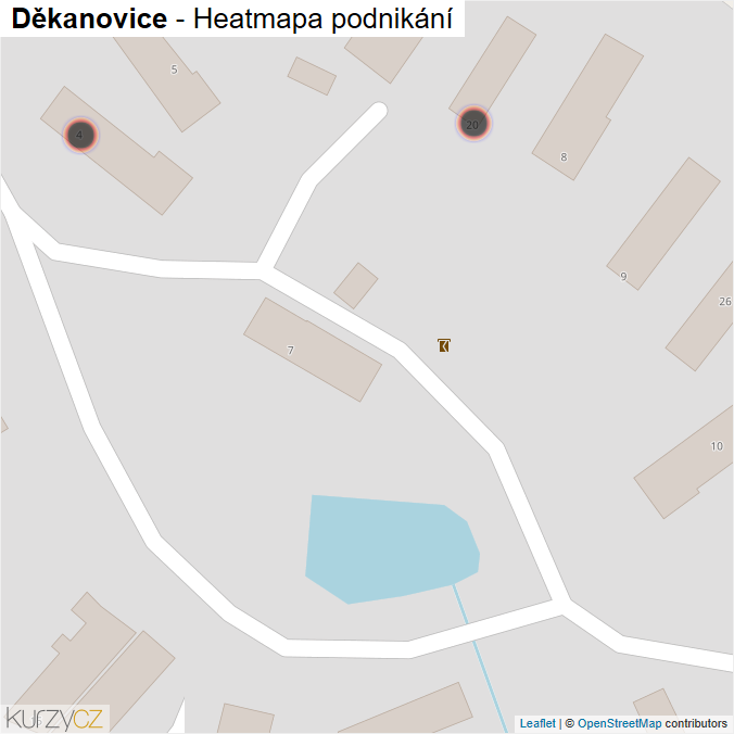 Mapa Děkanovice - Firmy v obci.