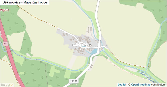 Děkanovice - mapa části obce