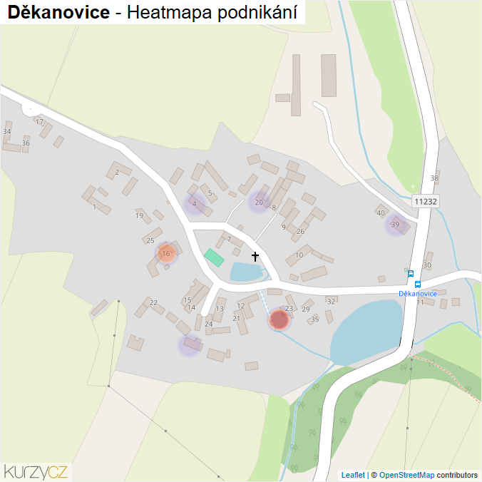Mapa Děkanovice - Firmy v části obce.