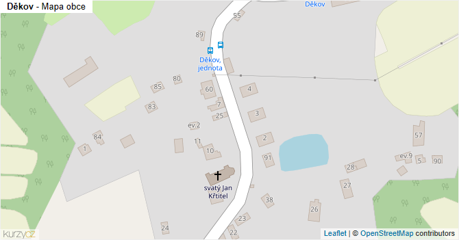 Děkov - mapa obce