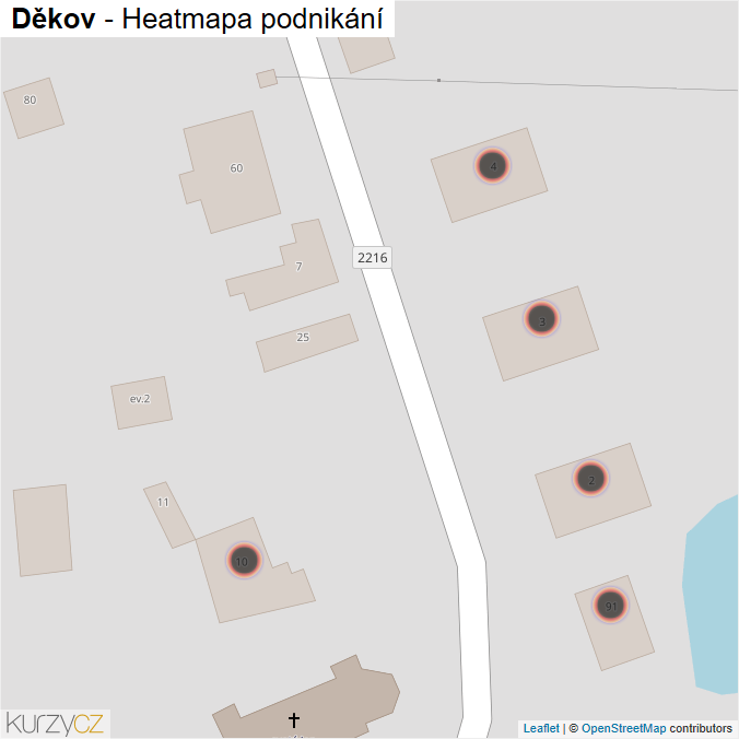 Mapa Děkov - Firmy v obci.