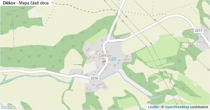 Děkov - mapa části obce