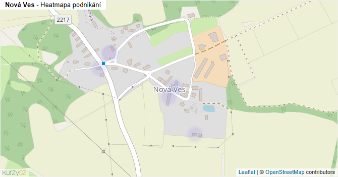 Nová Ves - mapa podnikání