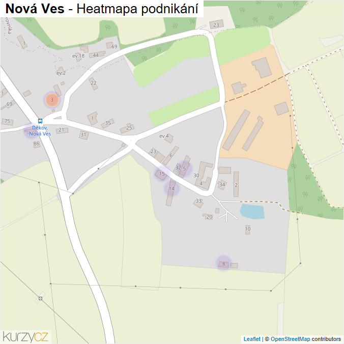 Mapa Nová Ves - Firmy v části obce.