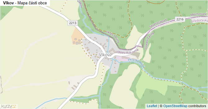 Vlkov - mapa části obce