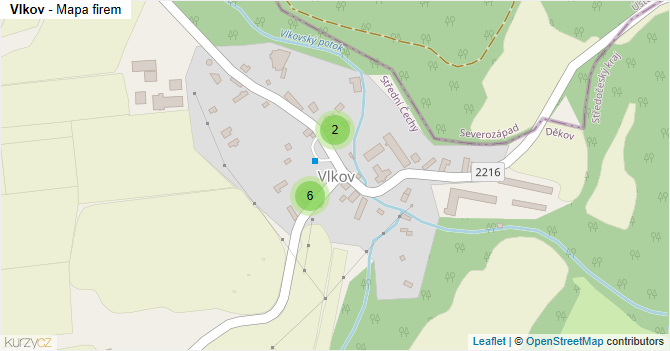 Vlkov - mapa firem