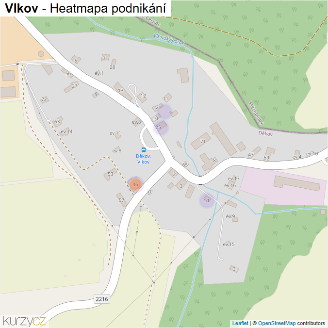 Mapa Vlkov - Firmy v části obce.