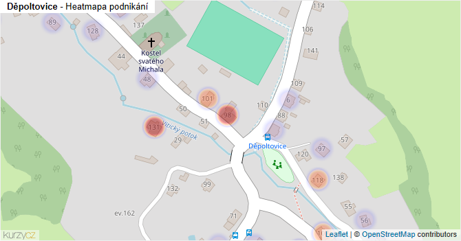 Děpoltovice - mapa podnikání