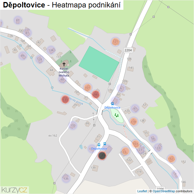 Mapa Děpoltovice - Firmy v části obce.