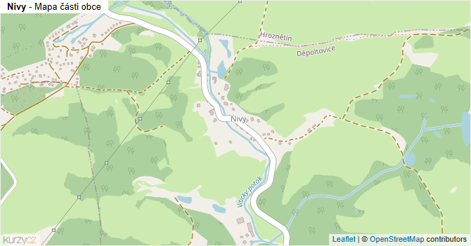Nivy - mapa části obce