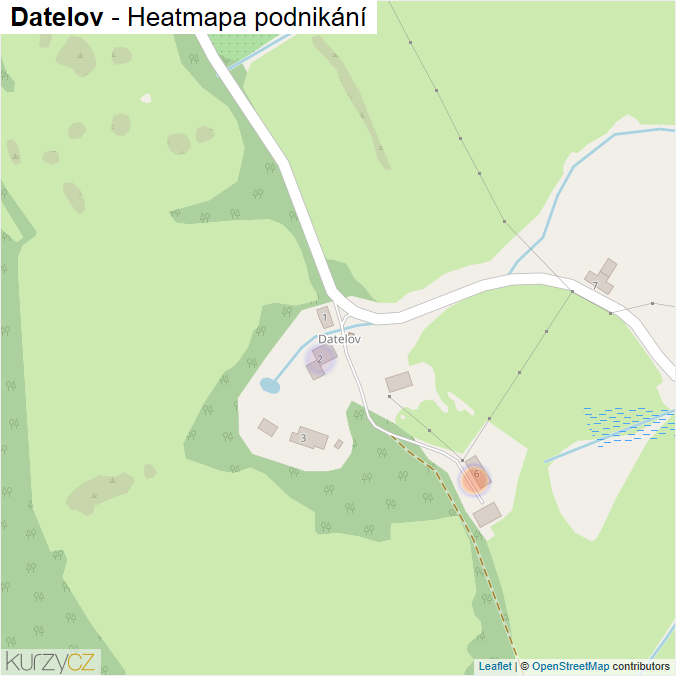 Mapa Datelov - Firmy v části obce.