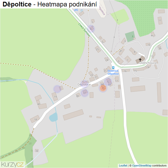 Mapa Děpoltice - Firmy v části obce.