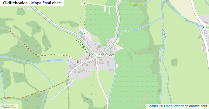 Oldřichovice - mapa části obce