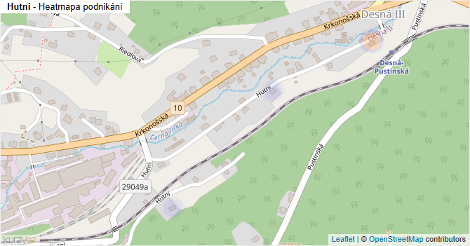 Hutní - mapa podnikání