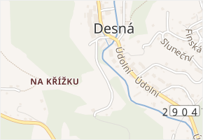 Ke Křížku v obci Desná - mapa ulice