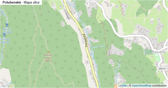 Polubenská - mapa ulice